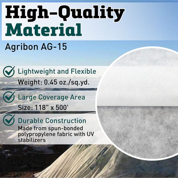 Row Cover Agribon AG-15 118  x 500  Sale - Image 2