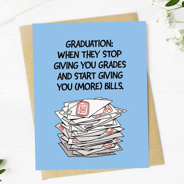 More Bills Funny Graduation Card Fashion